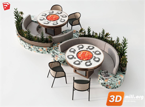 Cafe Furniture Skp Files 